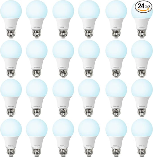 24 Pack LED Bulbs, A19 60W Equivalent, 800 Lumens, 5000K Daylight, 8W Non-Dimmable Light Bulbs for Home & Office, 15000hours