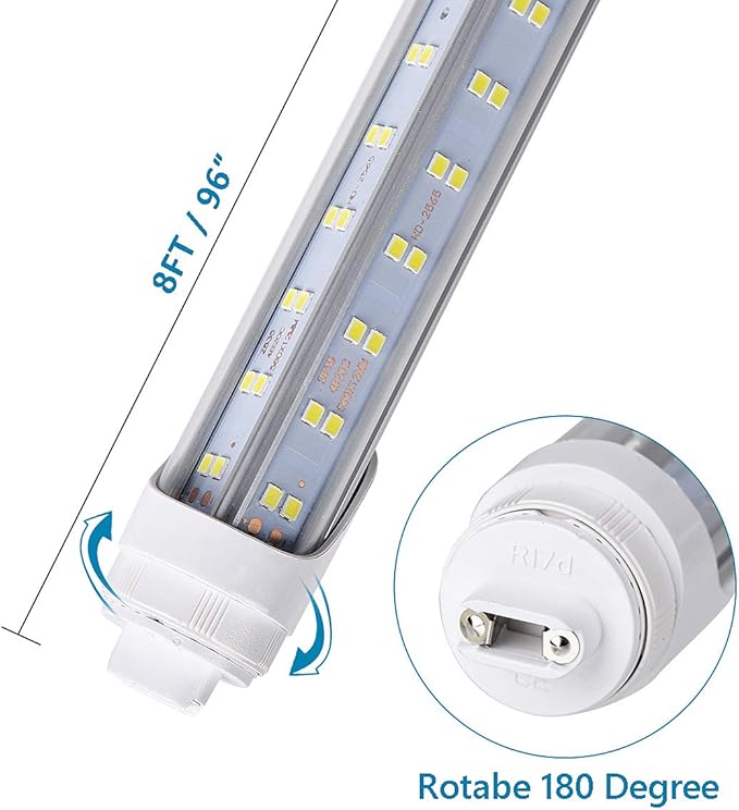20 PCS T8/T10/T12 8FT LED Tube Light, R17D/HO 8FT LED Bulbs, 96" V Shaped, 120W Cold White 6000-6500K Replacement for F96T12/CW/HO 150W