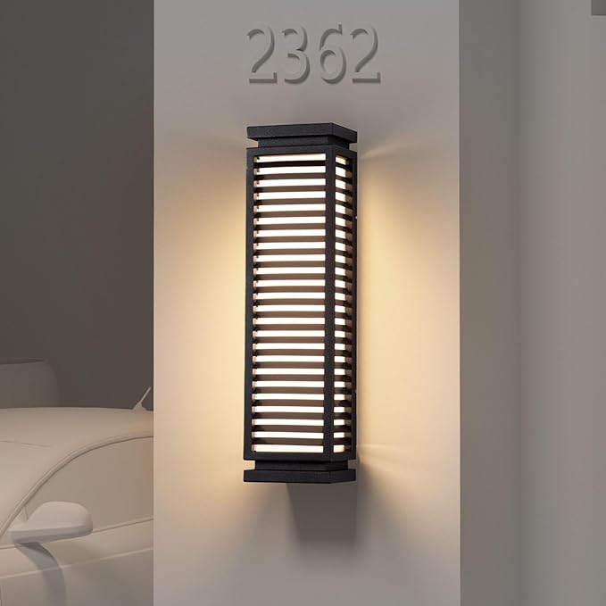 Outdoor Wall Lights for House, 23.6" Large Exterior Lighting Fixtures Waterproof, AC100–240V Modern Outdoor Wall Light, 3000K LED Front Porch Light, Garage Sconce Lights for Patio Front Door