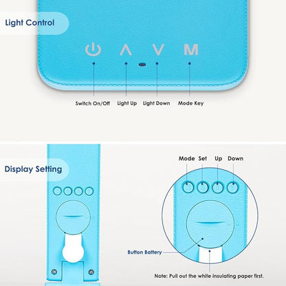 Multifunctional LED Desk Lamp with Wireless Charger,USB Charging Port,Clock,Phone Holder,Desk Lamps for Home Office,Eye-Caring Reading Lamp,Study Lamp for Boys,Girls,Teens,Blue
