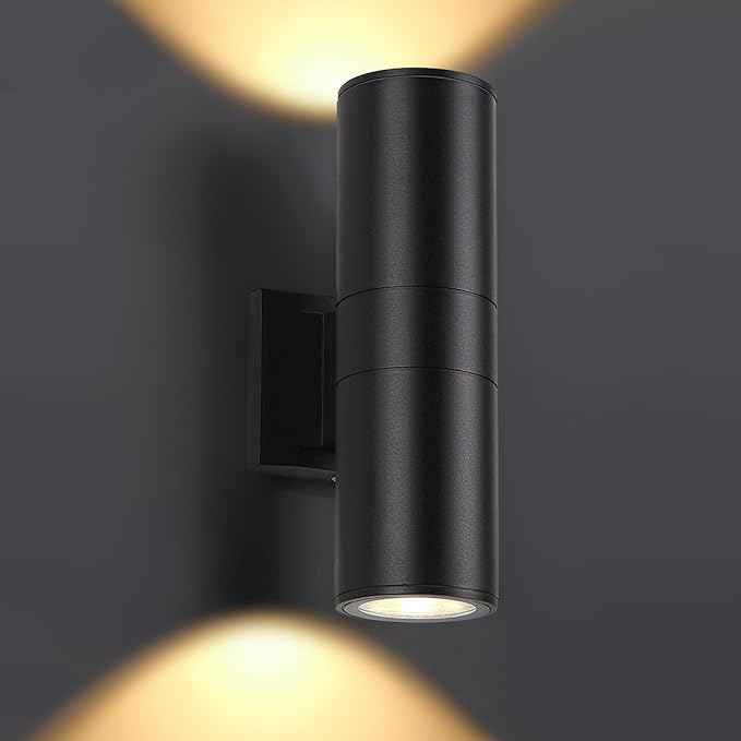 Up and Down Wall Lights 1 Pack, Cylinder Outdoor Wall Sconce Light Aluminum Modern Outdoor Light Fixture and Exterior Wall Sconces Anti-Rust Waterproof for Porch Patio Wet Location Door Way