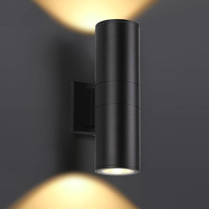 Up and Down Wall Lights 1 Pack, Cylinder Outdoor Wall Sconce Light Aluminum Modern Outdoor Light Fixture and Exterior Wall Sconces Anti-Rust Waterproof for Porch Patio Wet Location Door Way