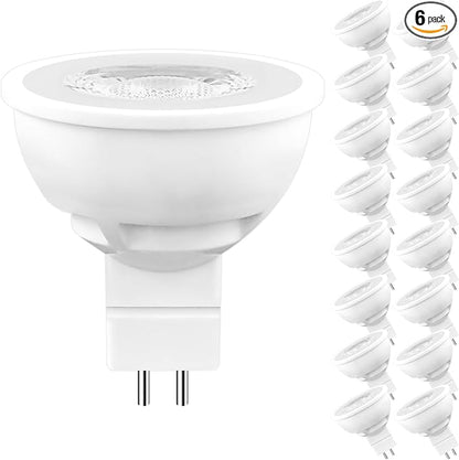 LUXRITE MR16 LED Bulb 50W Equivalent, 12V, 3500K Natural White Dimmable, 500 Lumens, GU5.3 LED Spotlight Bulb 6.5W, Enclosed Fixture Rated, Perfect for Track and Home Lighting (16 Pack)