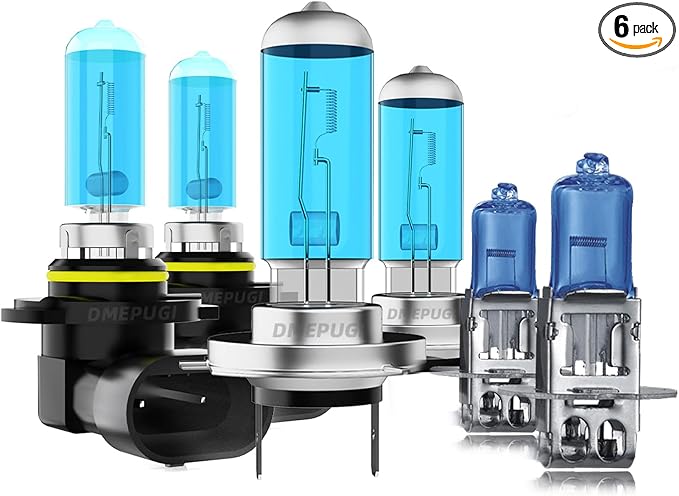 Lights Compatible With Toyota Celica 2000-2005 Headlight Bulbs, 9005 High Beam + H7 Low Beam + H3 Fog Lights Halogen Light Bulb Combo, Super Bright 6000K White,Pack of 6