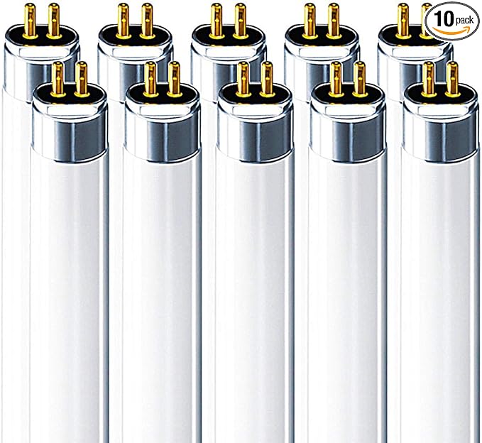 LUXRITE F54T5/841/HO 54W 46 Inch T5 Fluorescent Tube Light Bulb, 4100K Cool White, 4200 Lumens, G5 Mini Bi-Pin Base, LR20770, 10-Pack