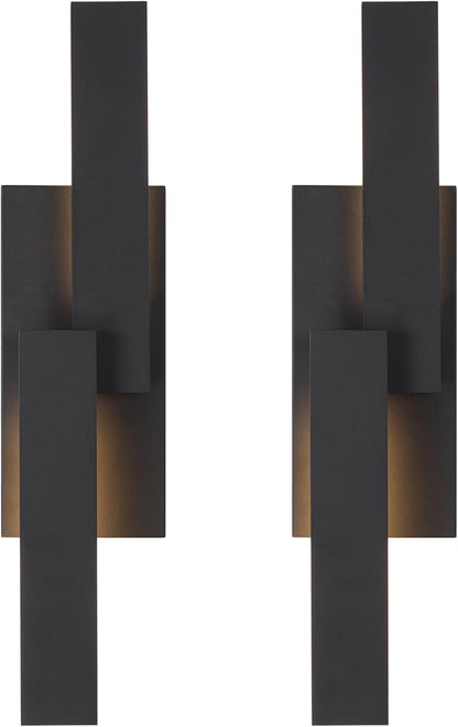 LamQee 24 Inch Aluminum Modern Outdoor Wall Light, 3000K 1000LM 20W Integrated LED, Matte Black Exterior Lighting Fixtures IP65 Waterproof Contemporary Outside Sconce for House Porch Patio Garage Door