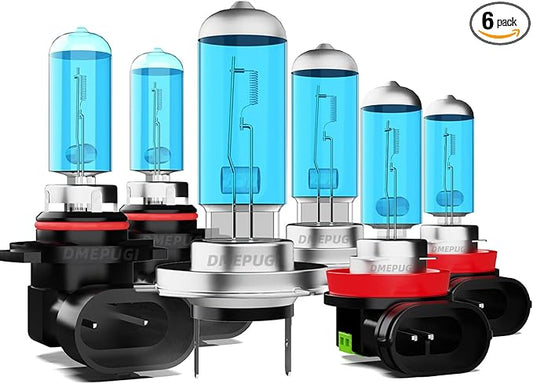 Compatible With Suzuki Grand Vitara 2006-2013 halogen Lights, Halogen 9005 High Beam H7 Low Beam H11 Fog LightBright Halogen Replacement Headlight Bulbs,Plug N Play, 6-Pack