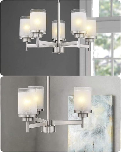 6-Pack White Linen Frosted Glass Shade Replacements, Globe Glass Lamp Shade for Light Fixtures, 1.65 In Fitter, 5.9 In Height, 3.9In Diameter Glass Shades Covers for Chandeliers Pendant Wall Sconces