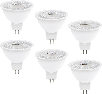 MR16 LED Bulb 50W Halogen Equivalent,3000K Warm White,5W MR16 GU5.3 12-36V AC&DC Spotlight Bulb,38° Beam Angle for Landscape,NO-Dimmable,6pack.