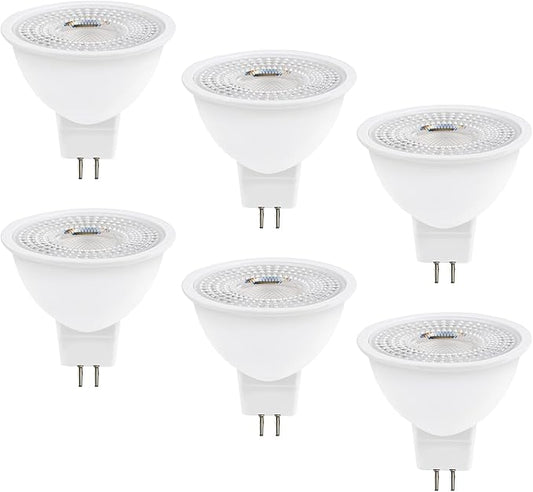 MR16 LED Bulb 50W Halogen Equivalent,3000K Warm White,5W MR16 GU5.3 12-36V AC&DC Spotlight Bulb,38° Beam Angle for Landscape,NO-Dimmable,6pack.
