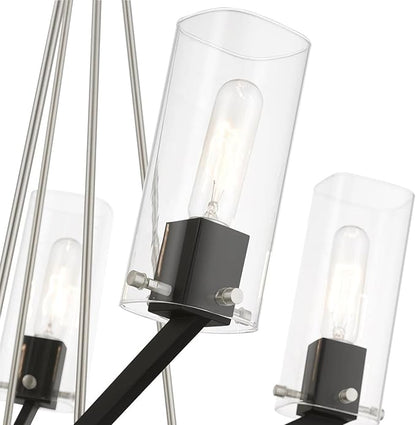 Livex Lighting 5 Light Brushed Nickel & Black Chandelier