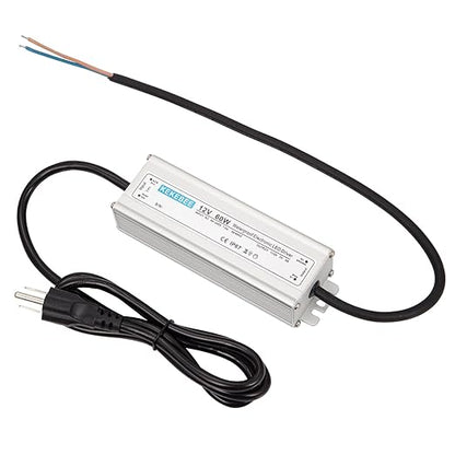 LED Driver 12V 60W Waterproof Transformer AC 90-240V to DC 12V 5A Low Voltage Switching Power Supply IP67 Converter Suitable for Indoor and Outdoor LED Strip Lights and 12V DC Devices