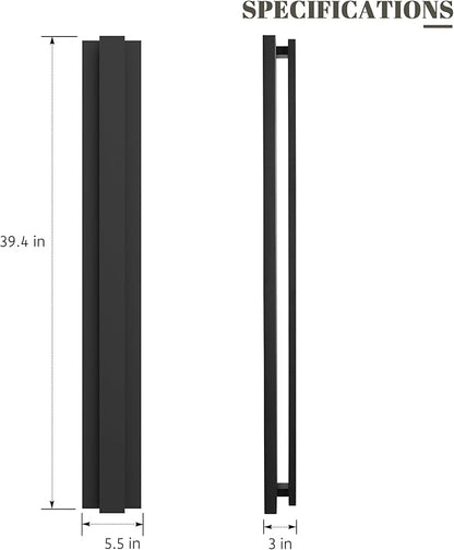 LamQee 39.4 Inch Long Outdoor Wall Lights Modern Exterior Lighting Fixtures, 3000K 30W LED Linear Outdoor Wall Sconce, Contemporary Matte Black Outside Wall Mount Lights for House Garage Porch Patio