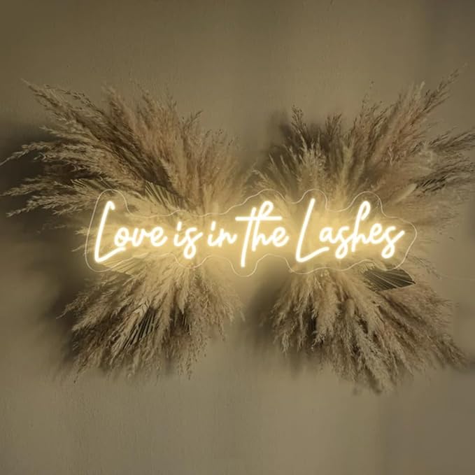 Love is in the Lashes neon sign, Beauty salon sign, Lashes Studio Neon Light, Lashes salon Led Sign, Custom Beauty Room Decor Size:20 IN