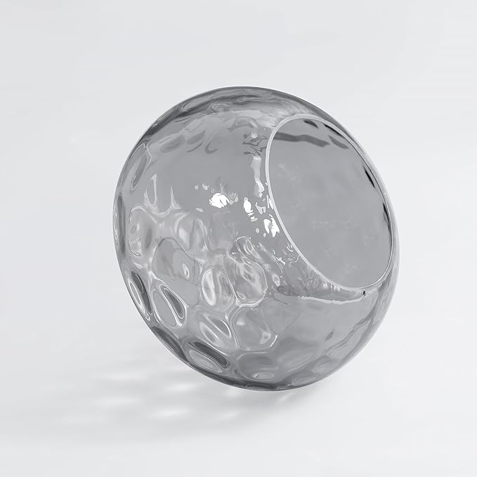 7" Glass Shade Replacement for E26 Pendant Lights, Smoked Grey Globe Lampshade for Desk Table Floor Lamp, Pendant, Wall Sconce, Dia 7", Height 5", Fitter 1.65"