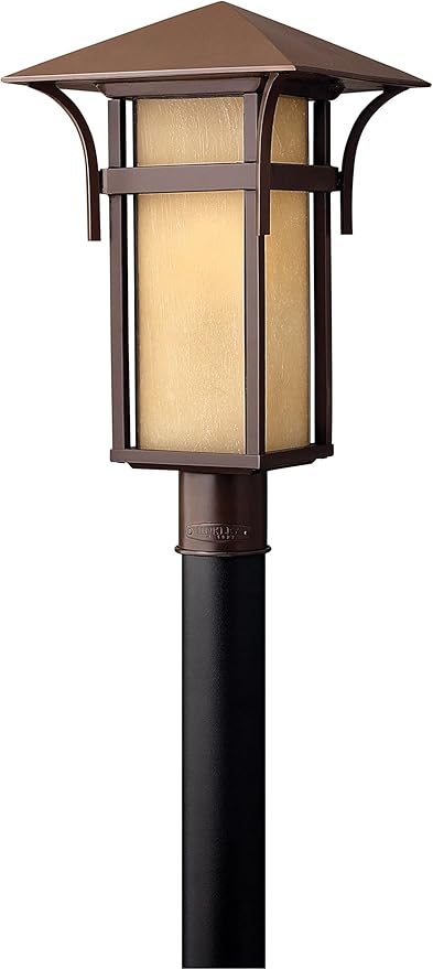 Hinkley Harbor Collection Transitional One Light Large Outdoor Post Top/Pier Mount, Anchor Bronze