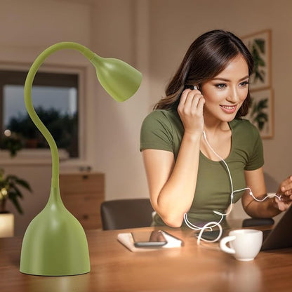 Gooseneck Desk Lamp 360° LED Flexible Reading Light Small Desk Lamps for Small Spaces Home Office Bedroom College Dorm Desk Bookshelf Nightstand Table Lamp (Green)