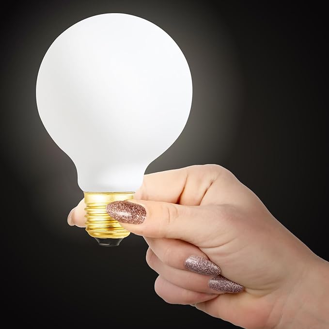 G25 LED Light Bulb E26 Base Matt Opal Porcelain Daylight 4000K Dimmable Edison 6W Led Globe Bulb,600LM,60 Watt Equivalent,Outside Frosted Glass,G80 Vintage LED Edison Globe Light Bulb,4 Pack.