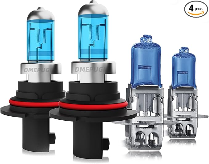 Headlight Bulbs Compatible with Pathfinder 1995-1999,9004 High/Low Beams + h3 halogen Fog Lights Bulbs,Plug and Play, Pack of 4