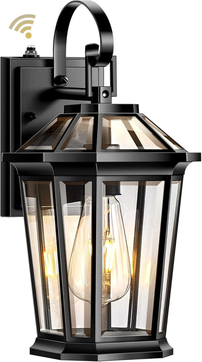 VIANIS Dusk to Dawn Outdoor Wall Lighting, Black Waterproof Exterior Lighting Fixtures for House, 100% Anti-Rust Aluminum Modern Outside Coach Light Fixture Wall Mount for Porch, Garage, Front Door