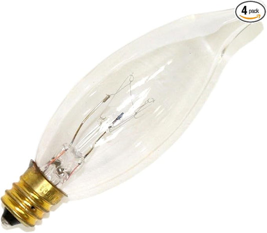 4 Qty. Halco 15W Flame CL 25MM 130V Halco CFCP15 15w 130v Incandescent Clear 25mm Lamp Bulb