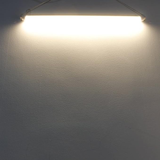 LightingWill LED T8 Light Tube 4FT, Warm White 3000K-3500K, Dual-End Powered Ballast Bypass, 2000Lumen 18W (40W Equivalent Fluorescent Replacement), Frosted Cover, AC85-265V Lighting Fixture, 1Pack