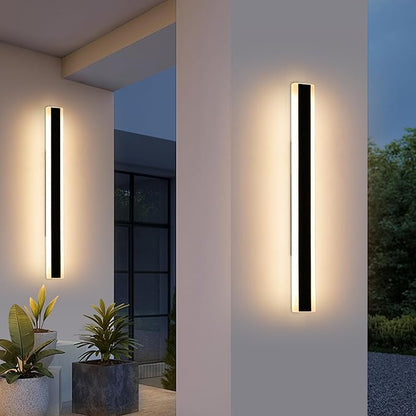 Mikeru 2pack 39.3inch Outdoor Wall Light Fixtures, 3000K Modern Exterior Lights for House Ip65 Waterproof Rust Outdoor Light Fixtures Hardwire Wall Mount Exterior Lighting for Shop,Garage