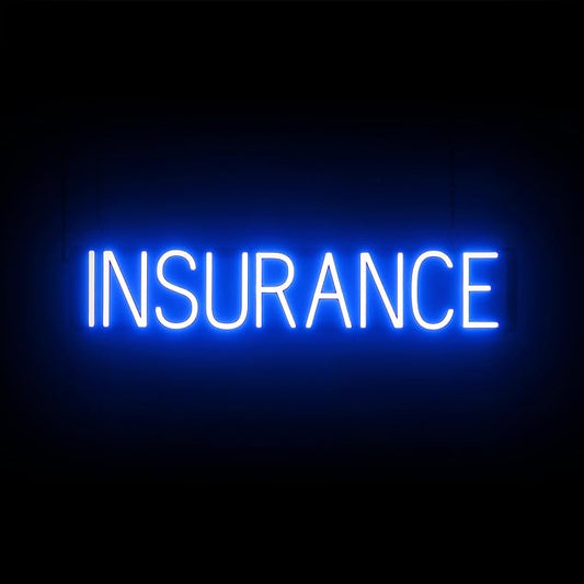 SpellBrite INSURANCE Sign | Neon Insurance Sign Look, Blue LED Light Source | 32.9" x 6.3"