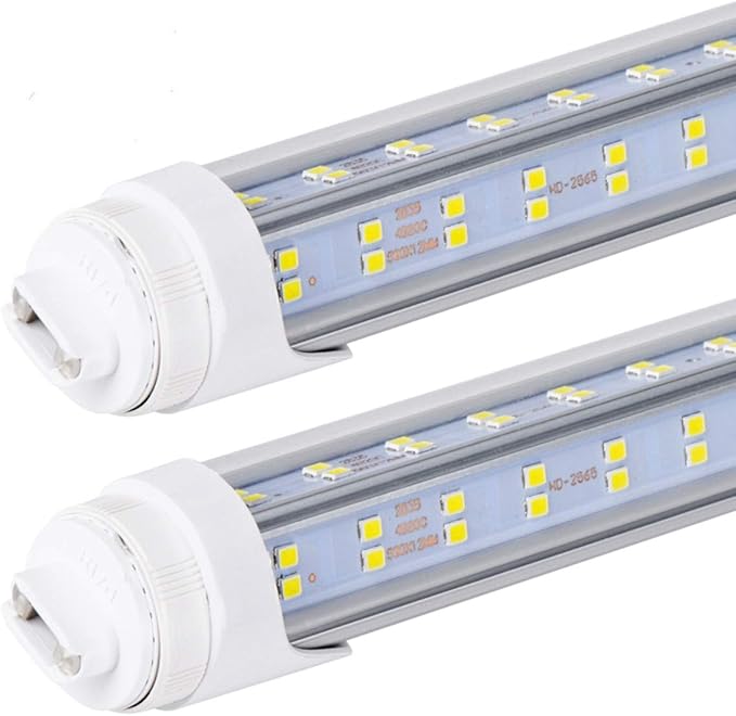 10 PCS-T8 T10 T12 LED Tube Light,100W Rotate V Shaped, R17D/HO 8FT LED Bulb,6000K Cold White, 14500LM, Clear Cover Replacement for F96T12/CW/HO 150W