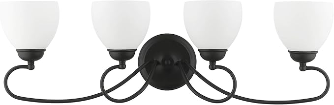 Livex Lighting 4754-04 Brookside 4-Light Bath Light, Black