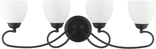 Livex Lighting 4754-04 Brookside 4-Light Bath Light, Black
