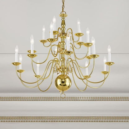 Livex Lighting 5019-07 Williamsburgh 20-Light Chandelier, Bronze, 33.0" x 1.0" x 33.0"