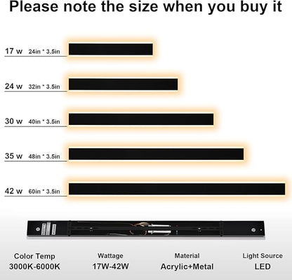 Yaohong 48 inch Outdoor Long Wall Lights for House, 2 Pack LED Dimmable Black Exterior Wall Sconce IP65 Waterproof Outdoor Porch Lights Wall Mount for Living Room Patio Corridor Courtyard