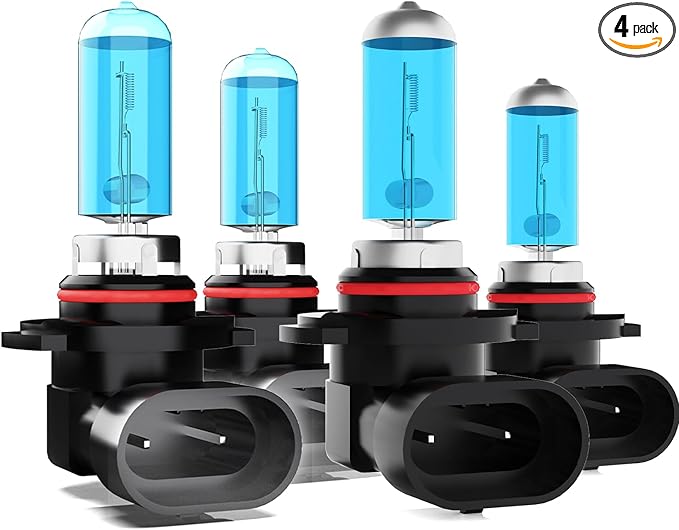Compatible with Chevy Chevrolet silverado 2500 1999-2006 halogen headlight bulbs, 9005/HB3/H10 high beam+9006/HB4 low beams,car light bulb，6000K White Light,6000K White,Pack of 4