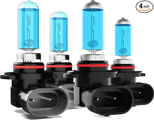 9005/HB3 + 9006/HB4 Halogen Bulb Kit for Honda Civic 2004-2013,Bright Halogen Replacement Headlight Bulbs, Plug N Play, Pack of 4