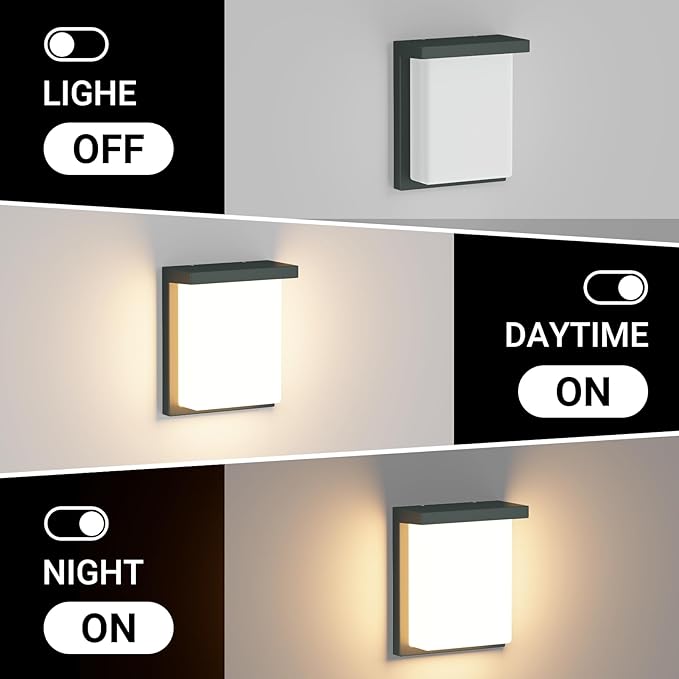 Tipace 2 Pack Modern Outdoor Led Wall Light,30W 3000K 1200Lumen Porch & Patio Hardwired Outside Wall Mount Wall Sconces,Exterior IP65 Waterproof Aluminum Wall Lamp for Front Door Garage Garden