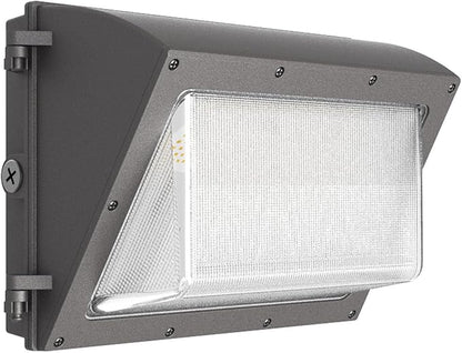 120W LED Wall Pack Light,Outside Exterior Lighting with Anti-Yellowing Glass Lens Dusk to Dawn 18000LM 5000K IP66 100-277V Commercial Security Light for Yard/Factory/Parking Lot,5-Year Warranty