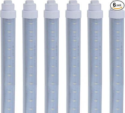 6 Pack T10 6FT 48W Led Tube Light Shop Light Double Sided 360° Rotatable R17D Base Ballast Bypass 6 Foot Advertisement Sign Lighting 6000k Cool White Striped Cover 100-277V