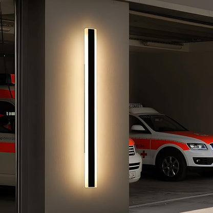 71inch Long Modern LED Outdoor Wall Light, Black Outside Wall Sconces Lamps, 3 Color 3000K/4500K/6000K, IP65 Waterproof, Exterior Lighting Fixtures for Patio, Garage, Yard, Porch