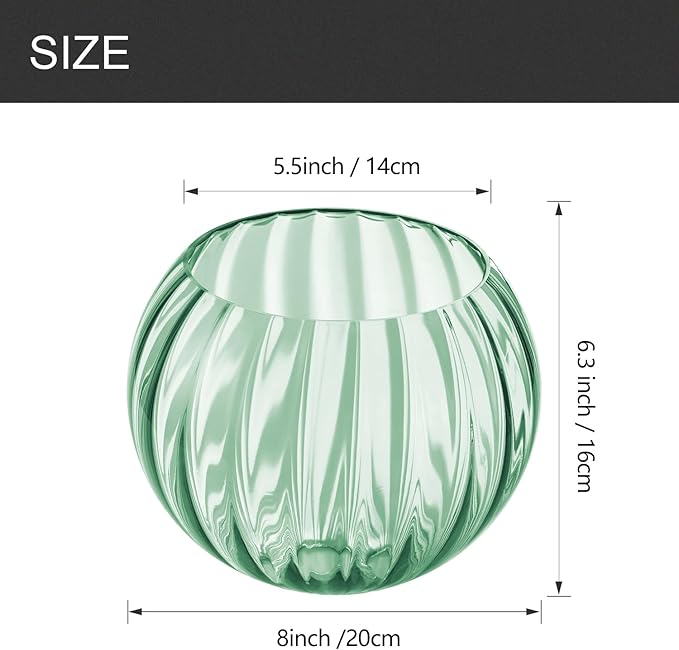 Clear Glass Shade,Replacement Globe & Cover for Lighting Fixture, 8" Diameter, Replacement with 1.65 Inch Fitter for Wall Lamps Chandeliers or Ceiling Light (1, 8Inch - Green Glass)