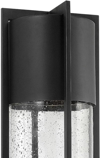 Hinkley Shelter Large Post Top or Pier Mount Lantern - Low Voltage, LED Included, Aluminum, Clear Seedy Glass Shade, Dark Sky Compliant - Black Finish