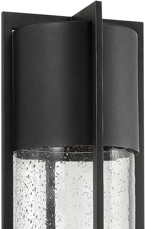 Hinkley Shelter Large Post Top or Pier Mount Lantern - Low Voltage, LED Included, Aluminum, Clear Seedy Glass Shade, Dark Sky Compliant - Black Finish
