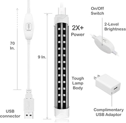 LED Blacklights, 6W LED Tube for Black Light Bulbs Replacement, Black Light Poster, UV Art, Bedroom, Halloween and Blacklights Parties