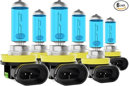 Headlight Bulbs Compatible with Pathfinder 2017-2022 halogen Lights Headlights Bulbs, H11/H8/H9 High Beam + H11 Low Beams + H11 Fog Lights,Plug and Play, Pack of 6