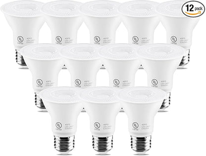 7W Par20 LED Bulb (50W Equivalent), UL Listed, 4000k Nature White Dimmable Flood Bulbs Lights, 500 Lumens, E26 Base, Recessed Lighting for Indoor Outdoor, 12 Pack