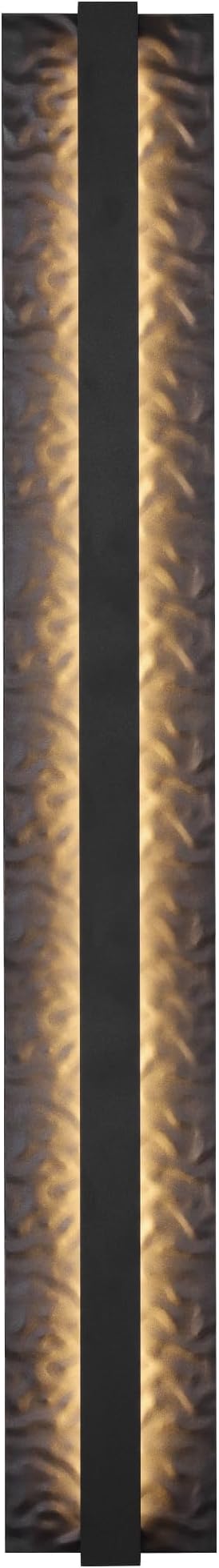 LamQee 31.5" Long Outdoor Modern LED Wall Light 3000K 1400LM, Hammered Wrought Iron and Aluminum, Linear Exterior Lighting Fixtures Wall Mount Waterproof Outside Sconce for House Porch Patio Garage
