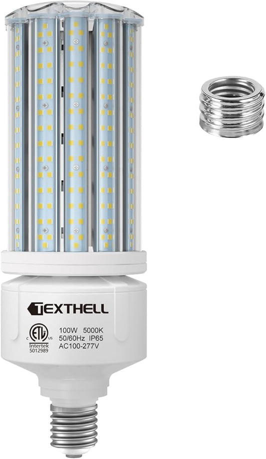 Led Corn Light Bulb 100W 15000LM Bright 5000K Led Bulb E26/E39 Base 1000W Equivalent Metal Halide HID CFL for Indoor Outdoor Lighting Warehouse High Bay Light Fixture Garage Workshop