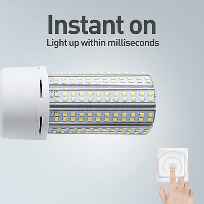 2 Pack LED Corn Light 600W Equivalent LED Corn Bulb 7500 Lumen 60W Large Area Cool Daylight White E26/E27 Medium Base for Garage Backyard Bedroom Warehouse Factory Workshop Street