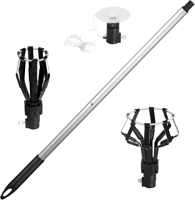 momolove 12FT Light Bulb Changer for High Ceilings, Light Bulb Remover Tool High Ceiling,Light Extension Pole Changer with Baskets and Suction Cup