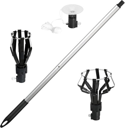 momolove 12FT Light Bulb Changer for High Ceilings, Light Bulb Remover Tool High Ceiling,Light Extension Pole Changer with Baskets and Suction Cup